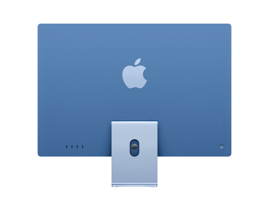 blue imac on a white background