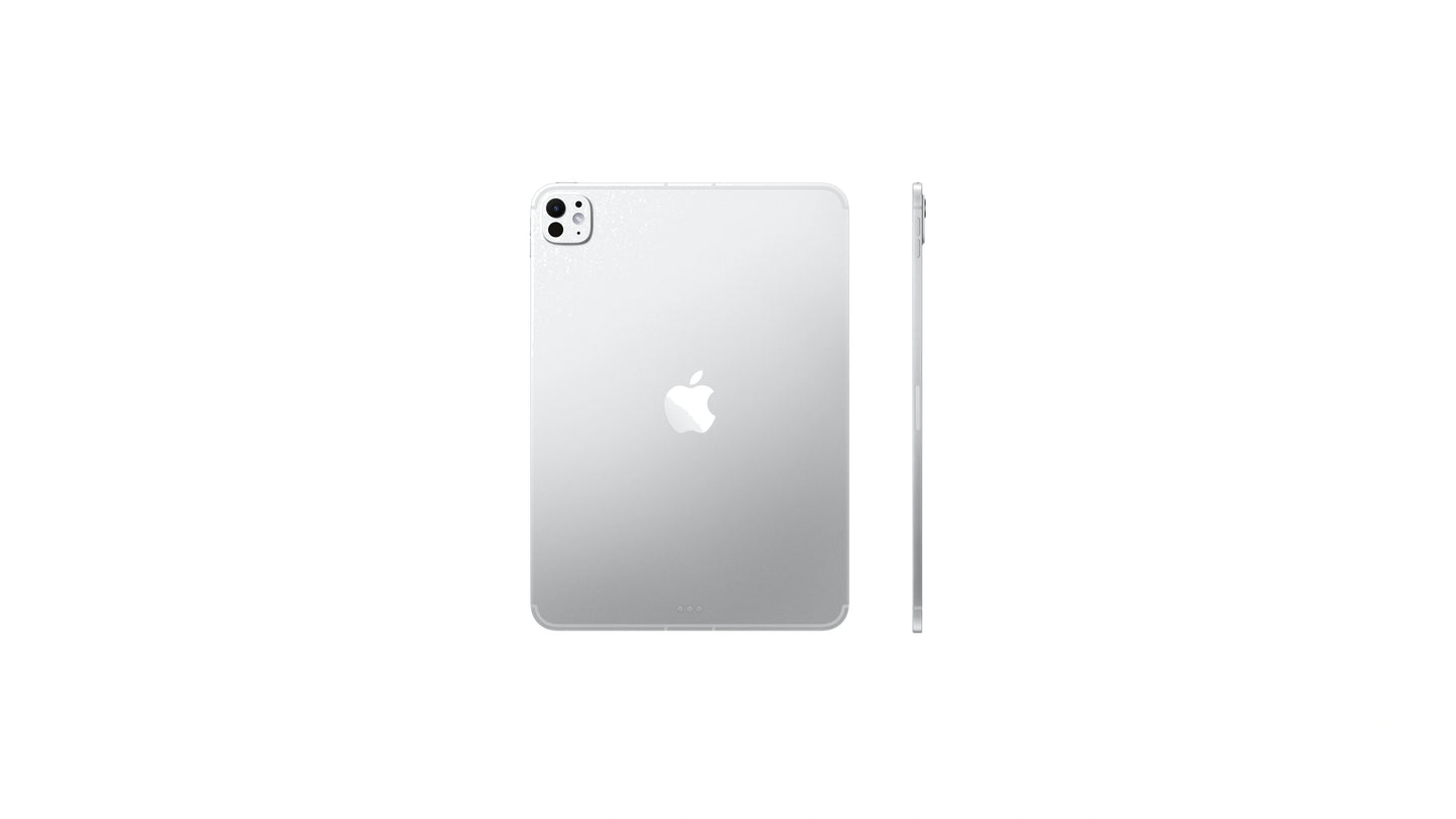 silver ipad on a white background