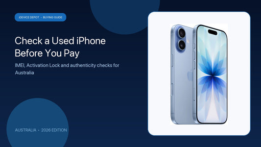 Buyer checking the IMEI and settings of a used iPhone in Australia