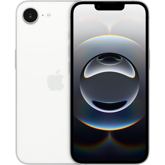 Apple iPhone 16e White - front and back