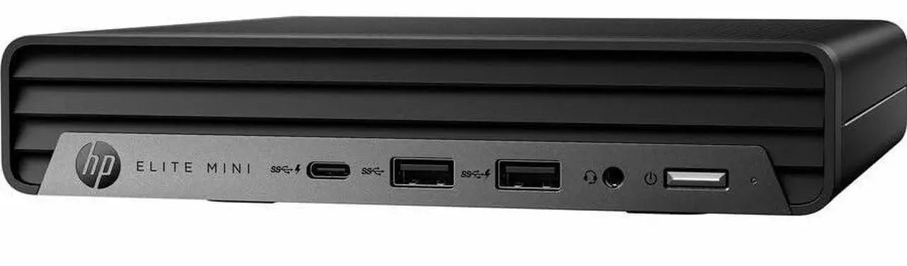 HP Elite Mini computer on a white background
