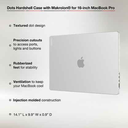 Incase Dots Hardshell Case features - textured dots, ventilation, rubberised feet