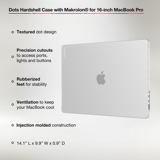 Incase Dots Hardshell Case features - textured dots, ventilation, rubberised feet