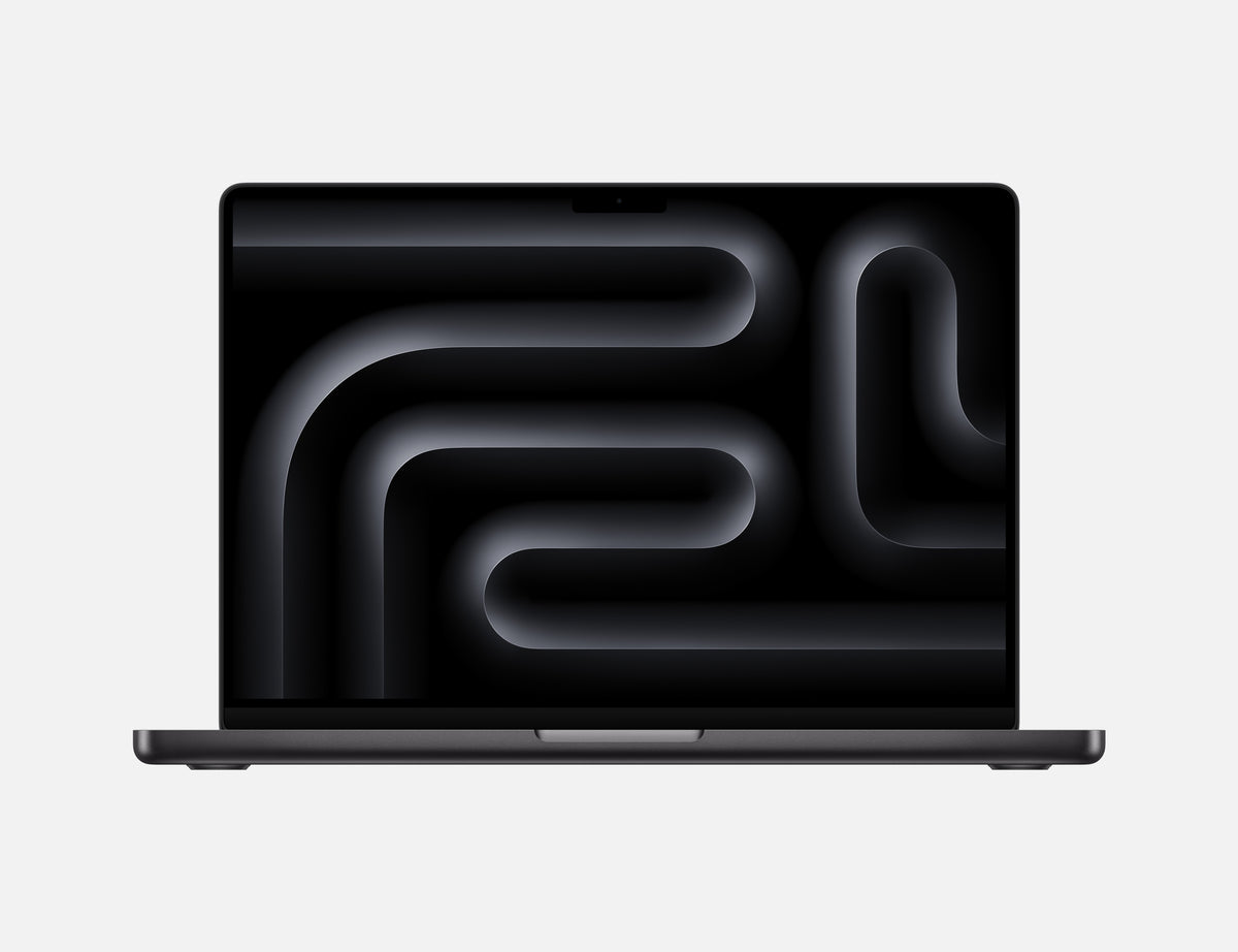 black macbook pro on white background