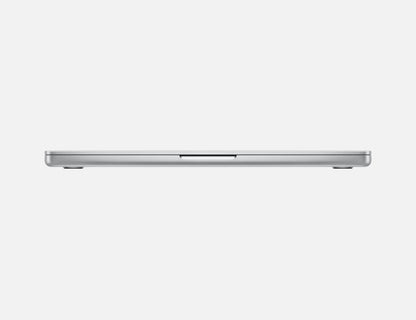 silver macbook pro on white background
