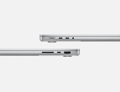 silver macbook pro on white background