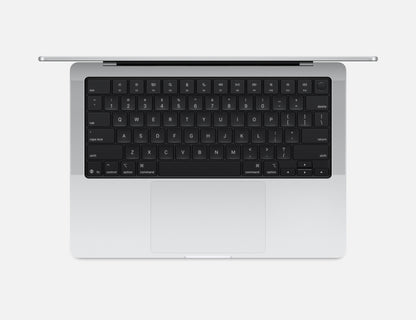 silver macbook pro on white background