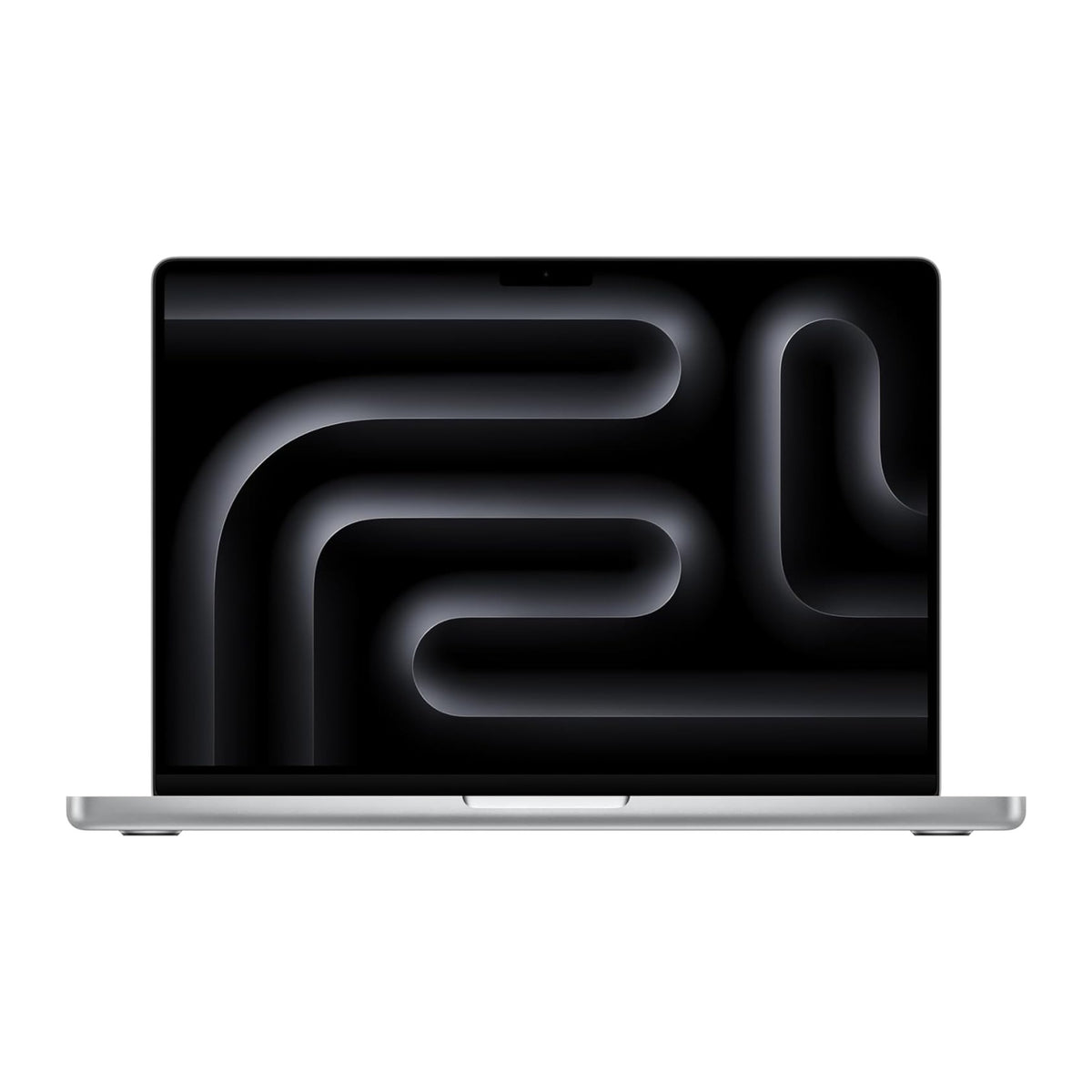 silver macbook pro on white background