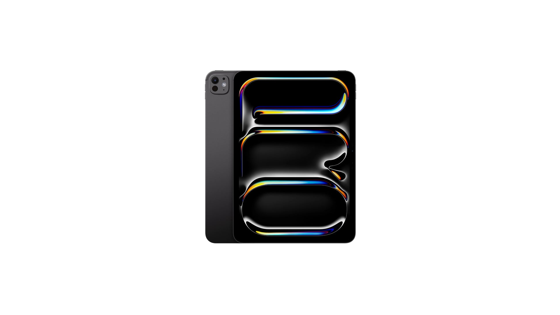 black ipad on a white background