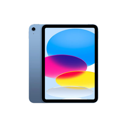 blue ipad on a white background