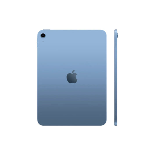 blue ipad on a white background