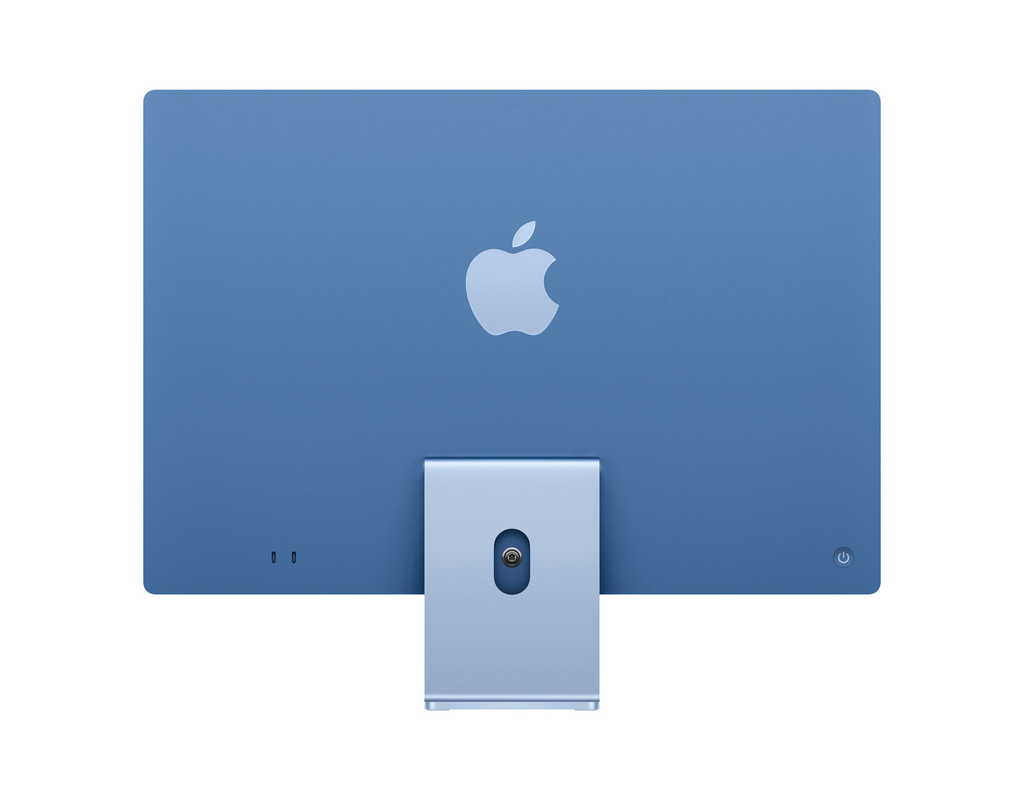 blue imac on a white background