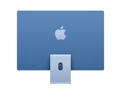 blue imac on a white background