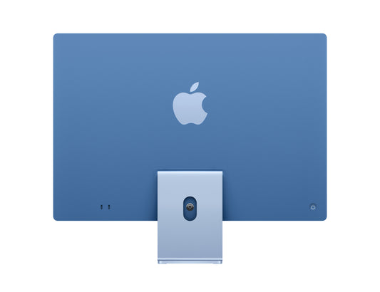 blue imac on a white background