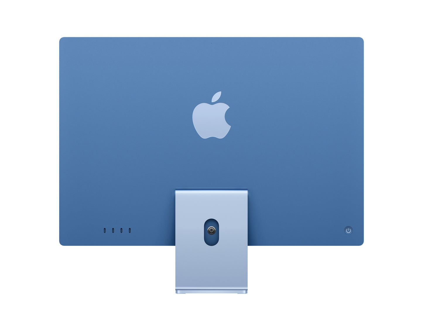 blue imac on a white background