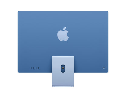 blue imac on a white background