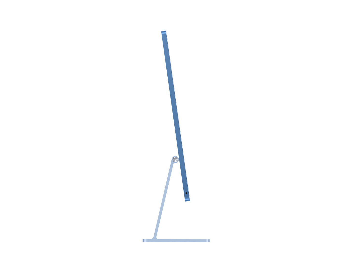 blue imac on a white background