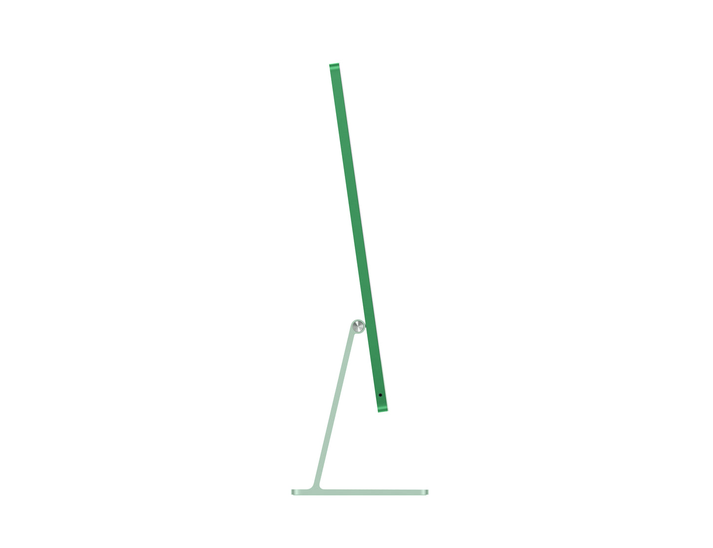 green imac on a white background