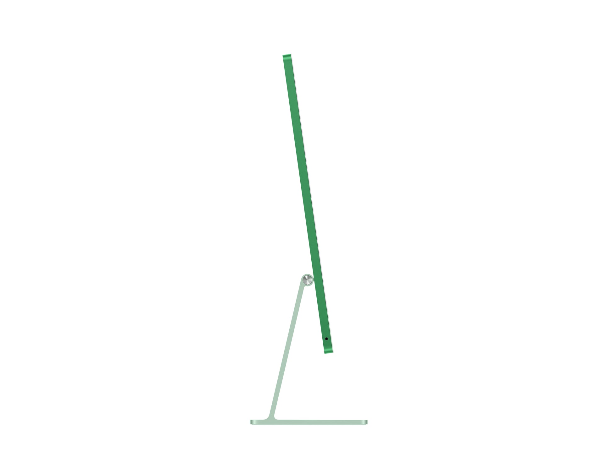 green imac on a white background