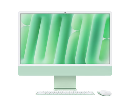 green imac on a white background