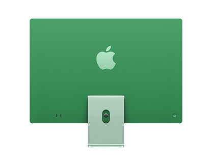 green imac on a white background
