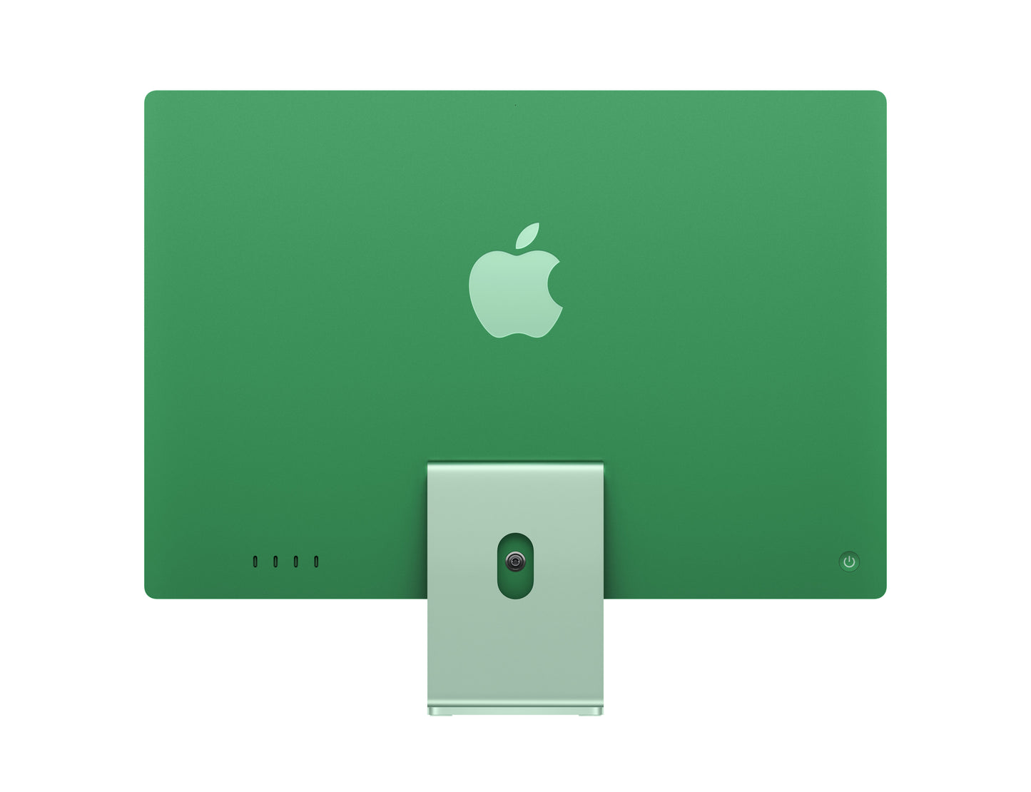 green imac on a white background