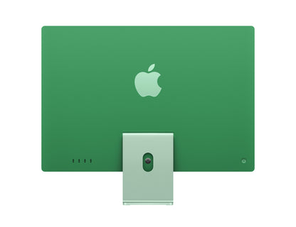 green imac on a white background