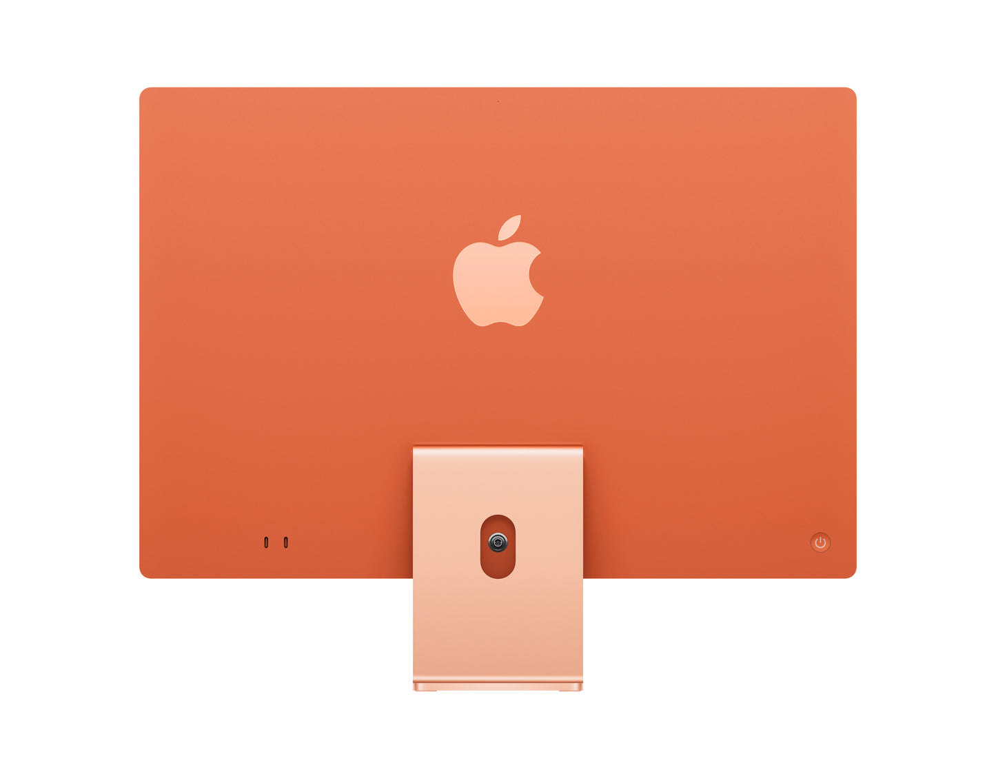 orange imac on a white background