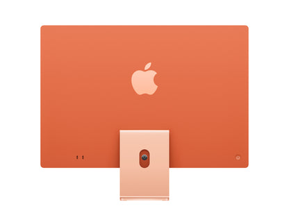 orange imac on a white background