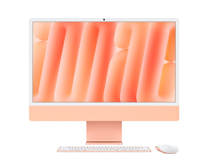 orange imac on a white background