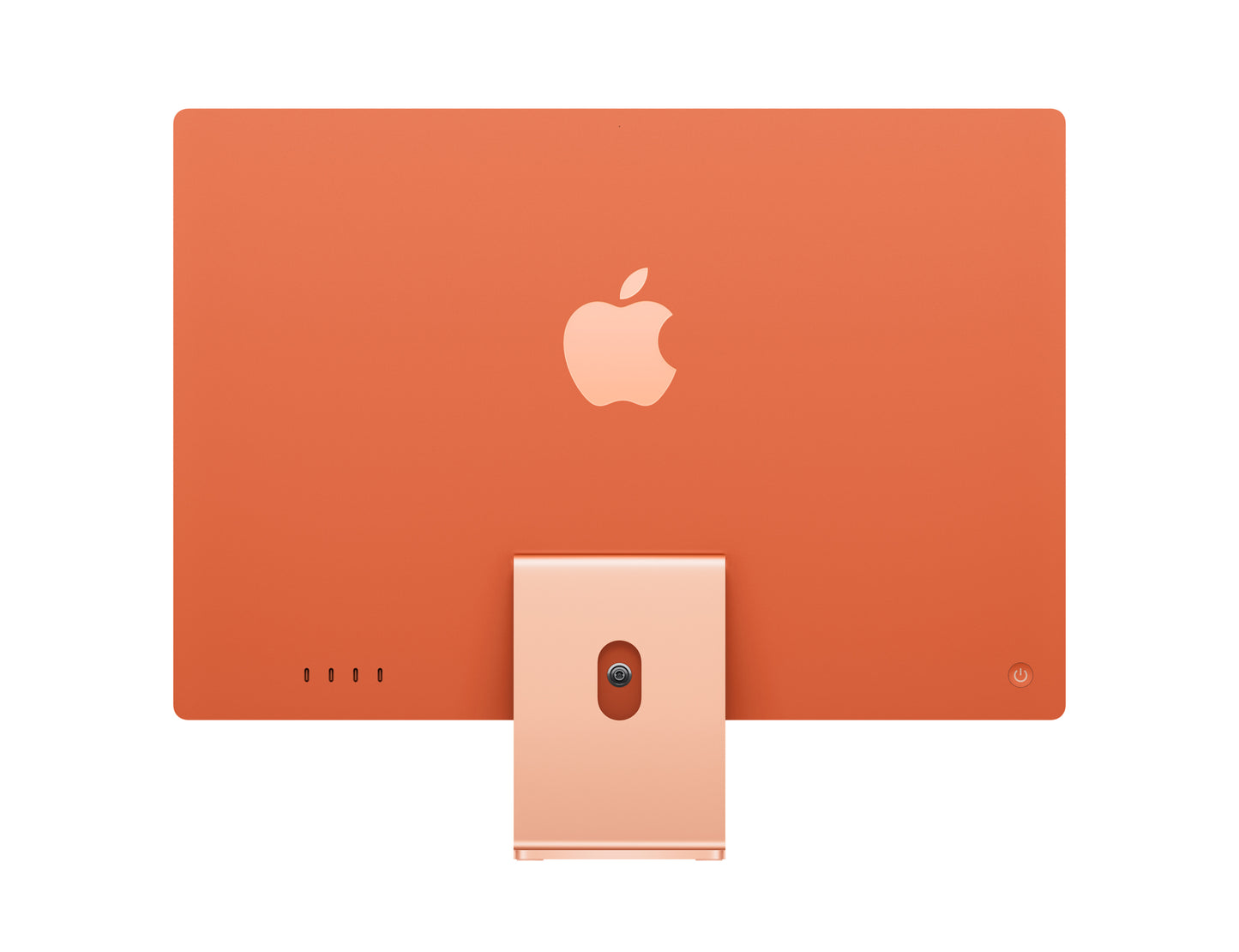 orange imac on a white background