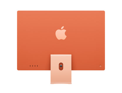 orange imac on a white background
