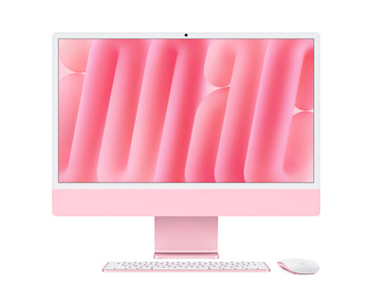 pink imac on a white background