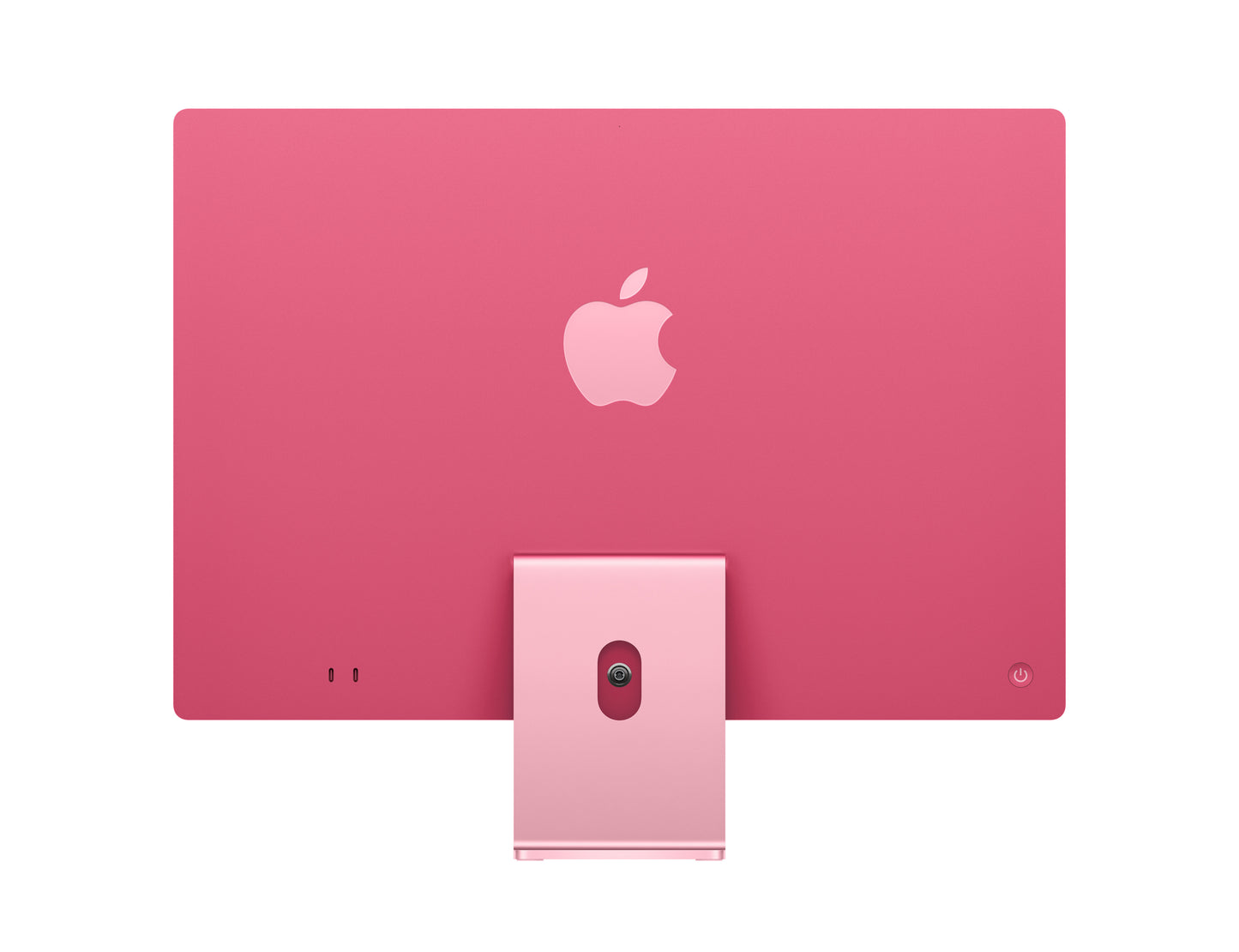 pink imac on a white background