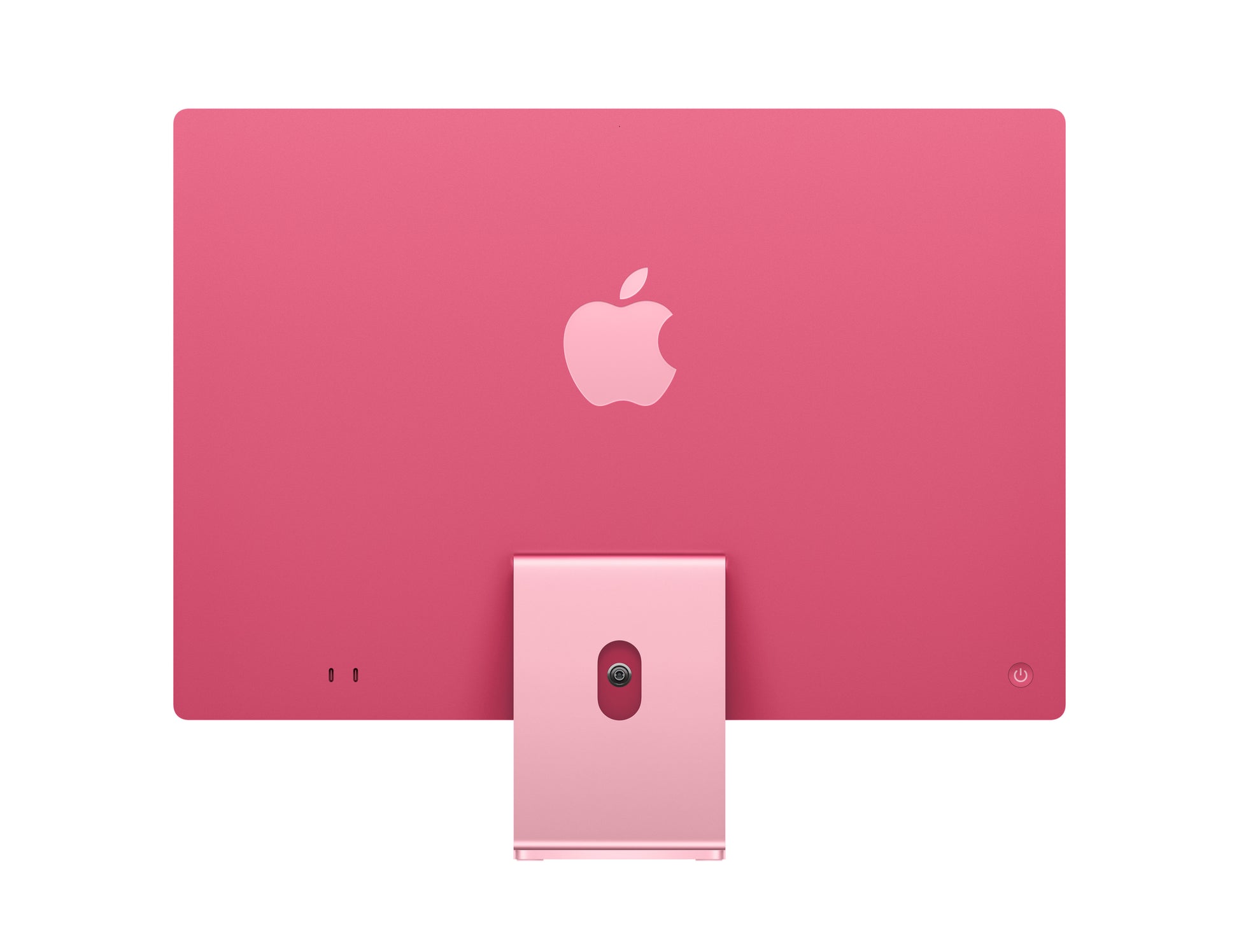 pink imac on a white background