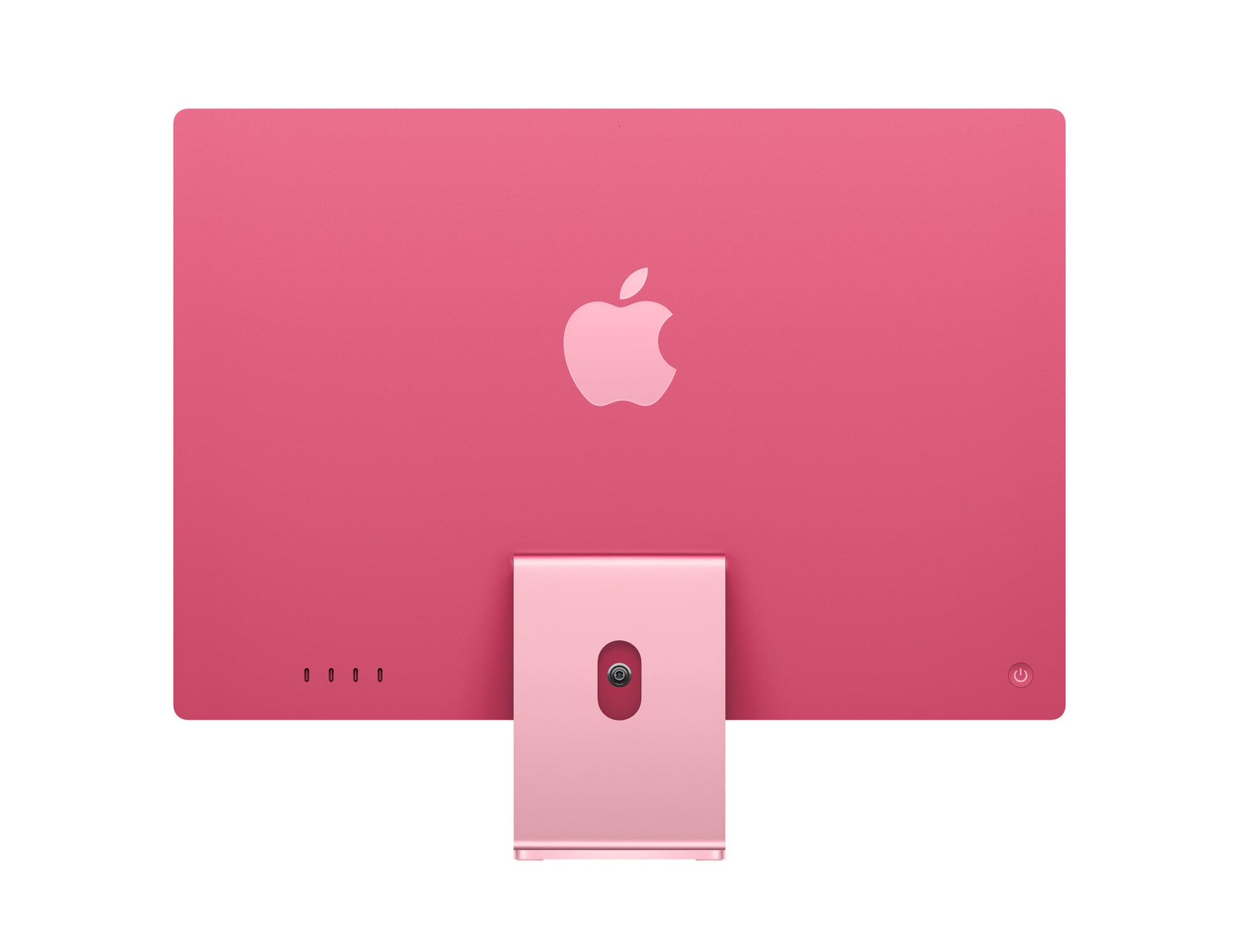 pink imac on a white background