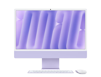 purple imac on a white background