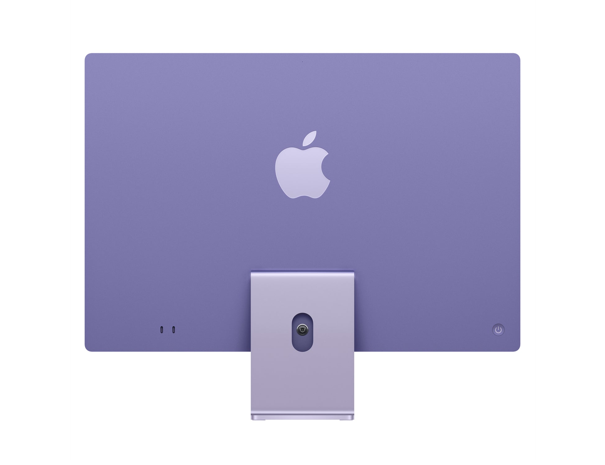purple imac on a white background