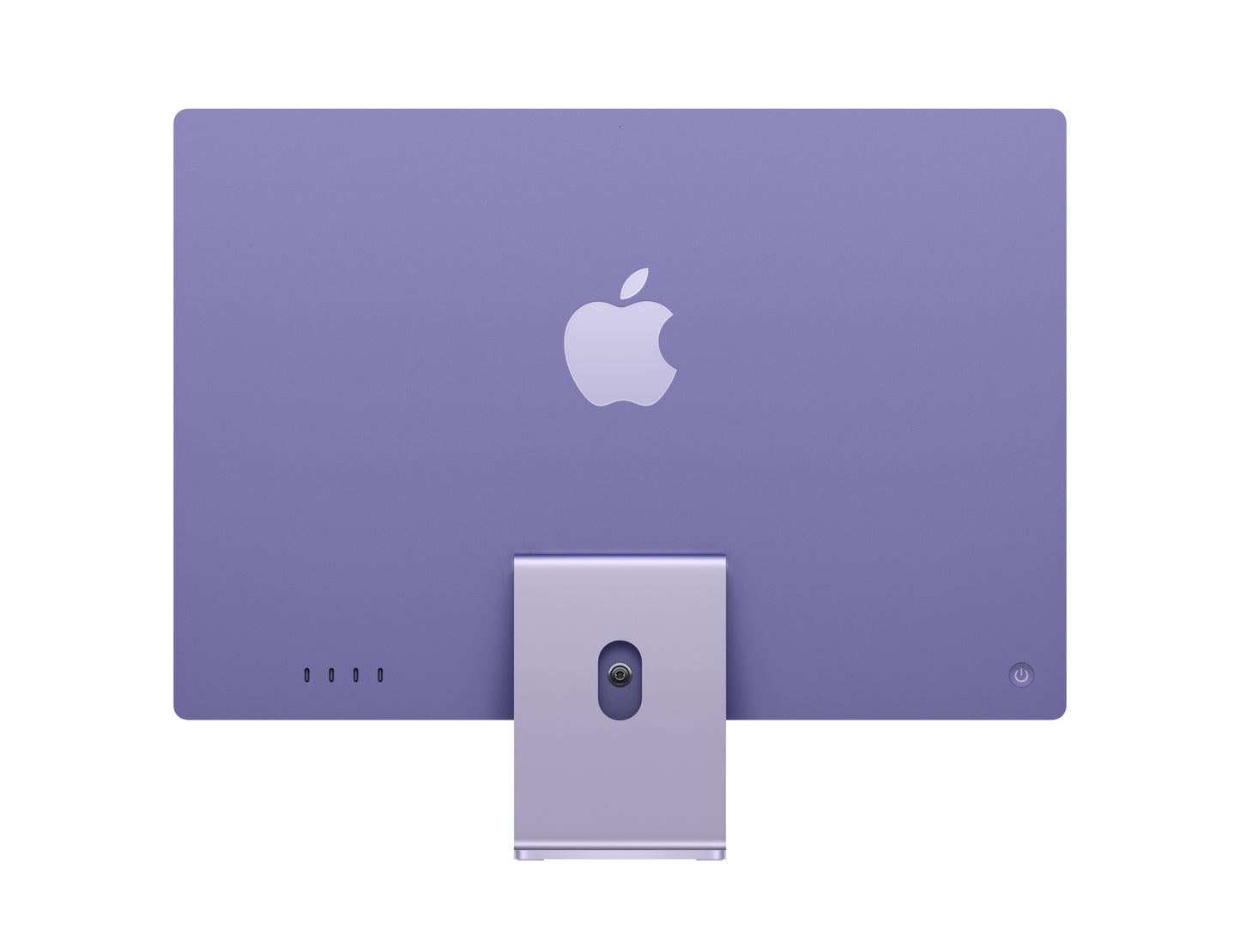 purple imac on a white background