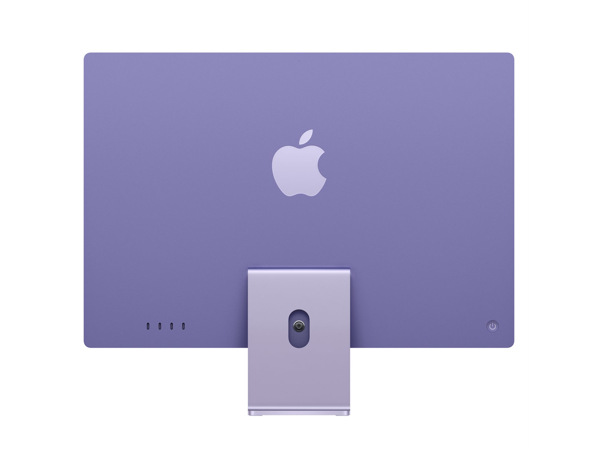 purple imac on a white background