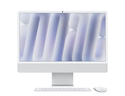 silver imac on a white background