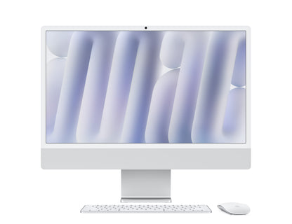 silver imac on a white background