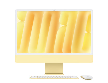 yellow imac on a white background