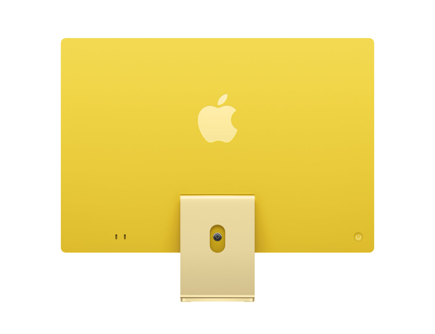 yellow imac on a white background