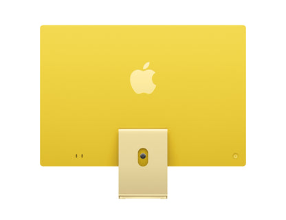 yellow imac on a white background