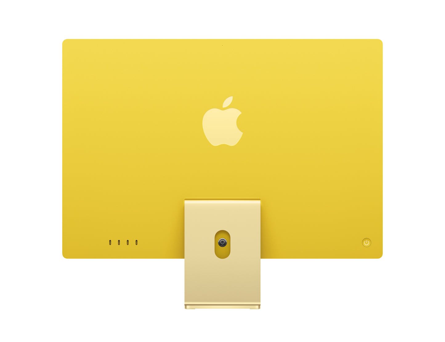yellow imac on a white background