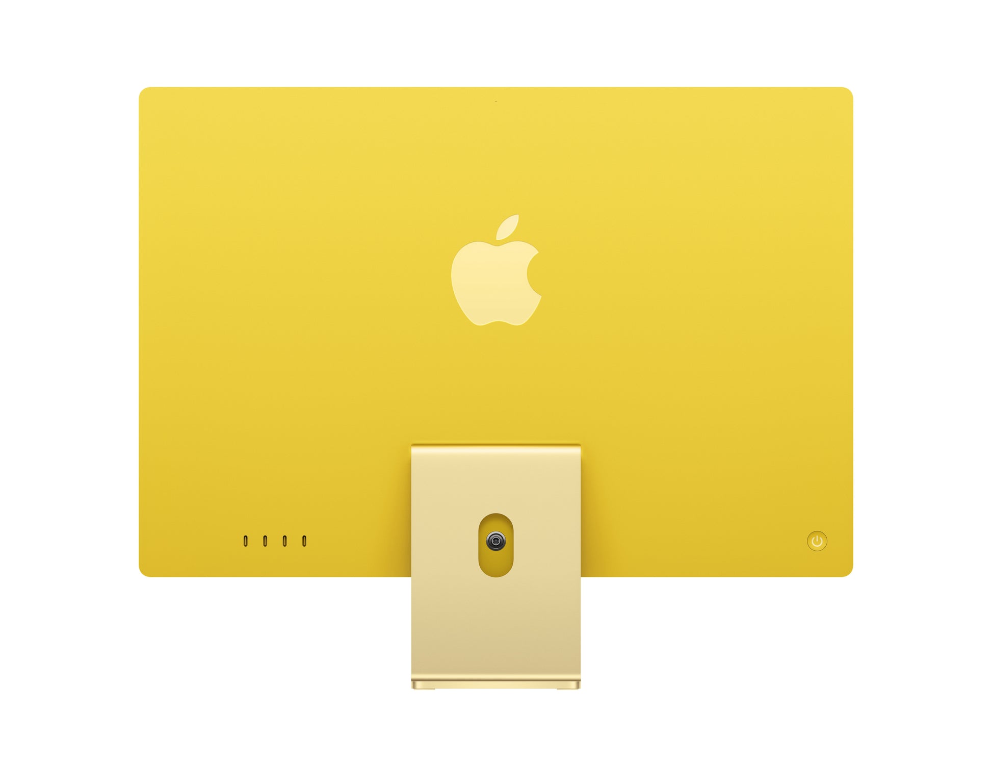 yellow imac on a white background