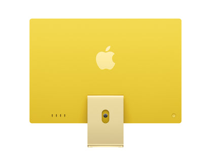 yellow imac on a white background