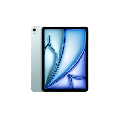 blue ipad on a white background