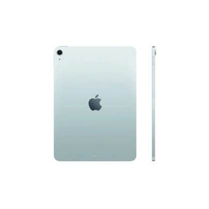 blue ipad on a white background